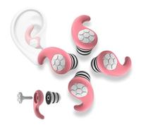 KKNE Lot de 2 paires de bouchons d'oreilles en silicone réutilisables, anti-ronflements, parfaits pour apprentissage, moto et travail Rose