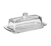 KKPLZZ Beurrier en Verre avec Couvercle, Hermétique, Rectangulaire, Passe | Verre Robuste, Couvercle à Poignée, Convient aux Bâtonnets de Beurre Standard, pour Comptoir, Réfrigérateur, Usage Quotidien