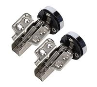 KKPLZZ Charnières de Porte en Verre de Cabinet, Système D'amortissement | Amortissement Hydraulique, Acier Inoxydable 201, Base à Quatre Trous, Portes de Bibliothèque, Quincaillerie pour Meubles,
