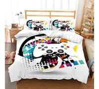 KKPW 3D Manette de Jeu Jeu vidéo Sets de Housses de Couettes Parure de Lit Housse de Couette et Taies d'oreiller pour Lit 1/2 Personne (Multicolore,200x200cm)