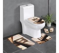 kkvhhyuo Lot de 3 tapis de salle de bain pour abattant WC | Tapis de bain imprimé photo du pont de Brooklyn lavable pour salle de bain, chambre à coucher, cuisine, buanderie