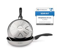 KLAMER poêle à frire 24 cm, poêle à induction antiadhésive, avec bord haut, revêtement premium, poêle universelle professionnelle de haute qualité
