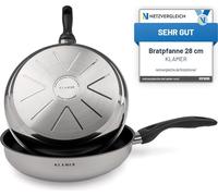 KLAMER poêle à frire 28cm, poêle à induction antiadhésive, revêtement premium, poêle professionnelle universelle de haute qualité
