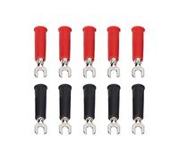 Klanata 10 Pièces 4mm Cosses à Sertir Électriques Type U-Y, Adaptateur Cosse à Fourche Isolée vers Fiche Banane, Conversion Prise U vers Prise Banane pour Tests Multimètre, 30V-60V, 36A