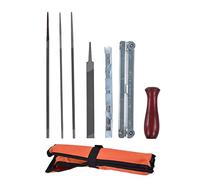 Klanata Ensemble de Limes d'affûtage de tronçonneuse 8 pièces, Kit d'outils d'affûtage des Dents de scie à chaîne avec jauge et poignée, Sac de Rangement Portable