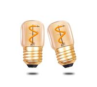Klarlight Ampoules LED Vintage E27 1W, Mini Ampoules LED à Filament en Spirale, Lumières Tubulaires Edison T28 Blanc Chaud 2200K, Verre Ambré, Équivalent 10W/15W, 35 Lumen, Non Variable, 2 Unité