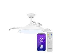 Klarstein AirFold Smart 107 cm 29 W Ventilateur de plafond avec luminaire Blanc D