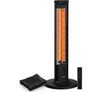 Klarstein BlazeTower Chauffage Infrarouge sur Pied - 2000W, 3 Niveaux, IP45, Télécommande, Minuterie, Protection Anti-Basculement - Radiateur Infrarouge Extérieur Terrasse