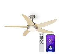 Klarstein Bolero Smart 132cm 35W Ventilateur de plafond avec luminaire Érable
