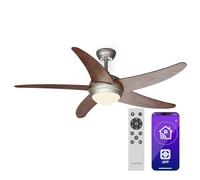 Klarstein Bolero Smart 132 cm 55 W Ventilateur de plafond avec luminaire Noyer