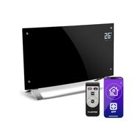 KLARSTEIN Bornholm Curved Smart - radiateur convecteur, écran tactile LED, minuterie, contrôle par appli, 1000 et 2000 W, thermostat 5-45 ° C, affichage de la température, mode éco - noir