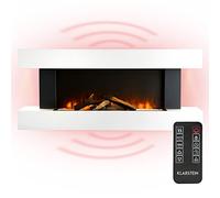 Klarstein Chauffage Cheminee Electrique Effet Flamme, Decorative Chauffante de 2000W, Télécommande et Minuterie, Fausse Cheminée a LED Murale a Poser
