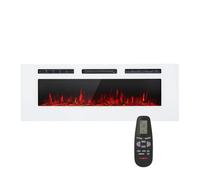 Klarstein Cheminée Electrique Encastrable, Chauffage Electrique de 1800W, Fausse Cheminée Decorative Murale avec Effet Flamme en LED, Télécommande Inclus, Programmable, Minuterie, Thermostat Réglable