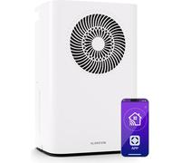 Klarstein CircleDry 12L Déshumidificateur Smart, Wi-Fi, Silencieux 38dB, Minuterie 24h, Drainage Continu, Contrôle Humidité, Portable, Pour Maison & Bureau Jusqu'à 30m², Blanc
