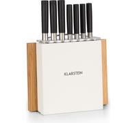 Klarstein Couteau Cuisine, Lot 7 Couteau de Cuisine Professionnel avec Bloc, Set Couteaux et Ustensiles de Cuisine en Acier Inoxydable, Blocs Couteaux Professionnelle avec Planche, Résistants Rayures