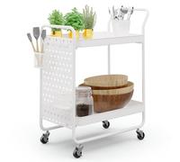 Klarstein Desserte à Roulettes, Chariot de Rangement et Service sur Roulettes, Desserte Cuisine et Bar, Petite Etagere de Rangement pour Fruits et Légumes, Dessertes Compacte, Meuble Cuisine Rangement