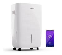 Klarstein DryFy Connect 60L Déshumidificateur, 60L/24h, Wi-Fi, Réservoir 8L, Minuterie 24h, Silencieux, Portable, Pour Salle de Bain & Pièces 45-65m², Blanc
