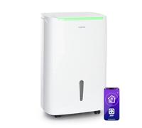 KLARSTEIN DryFy Connect - Déshumidificateur, Interface WiFi, Filtre à charbon actif, Signal sonore, Réglage du niveau d'humidité, Minuteur, Silencieux - 30L, Blanc
