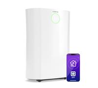 Klarstein DryFy ProConnect 16L Déshumidificateur Smart, Wi-Fi, 24h Minuterie, Silencieux, Filtre Charbon Actif, Réservoir 2.5L, Portable, Pour Maison/Bureau, Pièces Jusqu'à 24m², Blanc