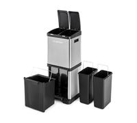 Ecosystème² Poubelle tri sélectif pédale 45L (3x 15L) - coque inox arg