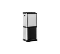 Klarstein Ecosystème² Poubelle tri sélectif pédale 45L (3x 15L) - coque inox argent