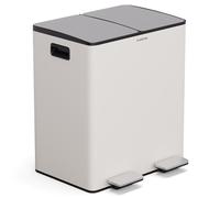 KLARSTEIN EcoVista poubelle - Tri sélectif 40 L avec bac à compost amovible, fermeture douce, acier inoxydable, poubelle de cuisine