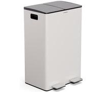 Klarstein EcoVista Poubelle - 60 L Tri sélectif avec bac à compost amovible, fermeture douce, acier inoxydable, poubelle de cuisine