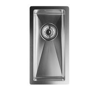 Klarstein évier de cuisine 1 bac – acier inox 304, design étroit 23 cm, résistant aux rayures & à la chaleur, facile à nettoyer, avec trop-plein & kit d'installation, 45x23 cm