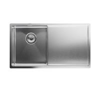 Klarstein évier de cuisine 1 bac avec égouttoir - acier inox 304, résistant aux rayures & à la chaleur, facile à nettoyer, installation facile, trop-plein, 79x44 cm, acier inoxydable