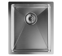 Klarstein évier de cuisine inox – design angulaire, acier inoxydable 304, résistant aux rayures & à la chaleur, facile à nettoyer, avec trop-plein & kit d'installation, 45x39 cm