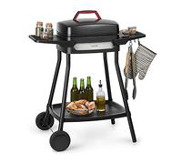 Klarstein Gatsby Gril électrique sur pied Gril de table : 2000 W, EasyGrill Concept, surface de gril: 40 x 36 cm/aluminium moulé sous pression/antiadhésif/couvercle, deux tables d'appoint, noir