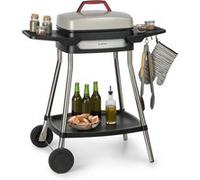 Klarstein Gatsby Grill électrique 2000W - Table d'appoint - 4 pieds acier inox -Nettoyage facile - Beige & noir Noir