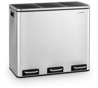 Grandmaster Trash poubelle à pédale 54 l / 3x18 L silencieux PP inox