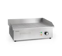 Barbecue électrique Klarstein Grillmeile 3000R Pro - Plaque de cuisson en fonte 54,5 x 35cm - Inox & fonte