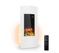 Klarstein Cheminée électrique Lamington 2000W Effet flamme LED, télécommande – Blanc
