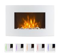 Klarstein Cheminée électrique murale Lausanne – 2000 W, 88 cm, télécommande, blanc
