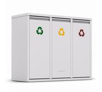 Klarstein Poubelle de tri sélectif Ordnungshüter 3 – 45 L, 3 bacs amovibles, inox