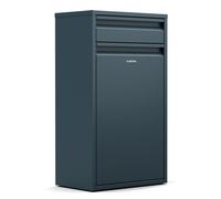Klarstein Poubelle Cuisine 50 L - Acier Inoxydable avec Tiroir de Rangement, Porte Frontale, Fixation Murale Incluse, Anthracite