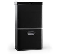 Klarstein poubelle à capteur sans fil 56 L - Poubelle de tri sélectif avec capteur de mouvement, 3 compartiments, Soft-Close, acier inoxydable, noir mat