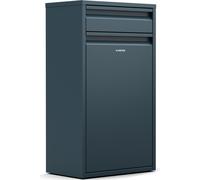Klarstein Poubelle Cuisine 50 L - Acier Inoxydable avec Tiroir de Rangement, Porte Frontale, Fixation Murale Incluse, Anthracite
