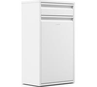 Klarstein Poubelle Cuisine 50 L - Acier Inoxydable avec Tiroir de Rangement, Porte Frontale, Fixation Murale Incluse, Blanc