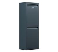 Klarstein Poubelle Double 36 L - Tri Sélectif Cuisine, 2 Compartiments 18 L, Acier Inoxydable, Design Compact, Montage Mural Inclus
