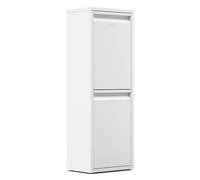 Klarstein Poubelle Double - 36 L Tri Sélectif Cuisine, 2 Compartiments 18 L, Acier Inoxydable, Design Mural Compact, Portes Séparées, Montage Inclus, Blanc