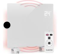 Klarstein Radiateur Electrique Mobile, Chauffage Electrique Mural 1000W à Faible Consommation d'Energie pour Maison, Salle de Bain, Convecteur, Radiateurs Electriques Silencieux, Thermostat, Roulettes