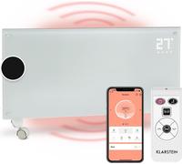 Klarstein Radiateur Electrique Mobile, Chauffage Electrique Mural Intelligent 2000W à Faible Consommation d'Energie pour Maison, Salle de Bain, Radiateurs Electriques Silencieux,Thermostat, Roulettes