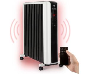 Klarstein Radiateur Electrique Mobile, Radiateur à Bain d'Huile à Faible Consommation d'Energie et Silencieux, 2.5kw, Chauffage Electrique avec Thermostat, Télécommande, Chauffage d'Appoint Portable