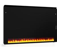 Klarstein Radiateur Infrarouge 1110W - Mural, Verre Trempé, IPX4, Technologie Graphène, Écran LED, Effet Flamme, Économie d'Énergie, Chauffage Infrarouge pour Espaces de Vie & Zones Humides