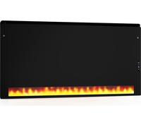 Klarstein Radiateur Infrarouge 1300W - Chauffage Mural IPX4, Verre Trempé, Technologie Graphène, Écran LED Tactile, Effet Flamme, Économie d'Énergie, Pour Espaces de Vie & Zones Humides