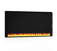 Klarstein Radiateur Infrarouge 1300W - Chauffage Mural IPX4, Verre Trempé, Technologie Graphène, Écran LED Tactile, Effet Flamme, Économie d'Énergie, Pour Espaces de Vie & Zones Humides