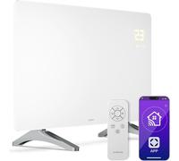 Klarstein Radiateur Infrarouge 480W – Panneau Chauffant Verre, Murale/Autonome, WiFi, Télécommande, Thermostat, Sécurité Enfant, IP43, Chauffage Infrarouge 9m², Blanc